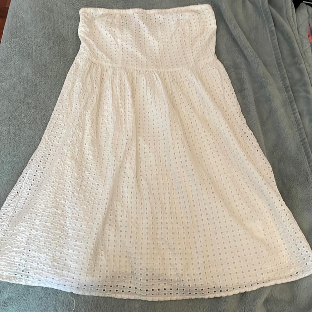Old Navy White Eyelet Strapless Dress